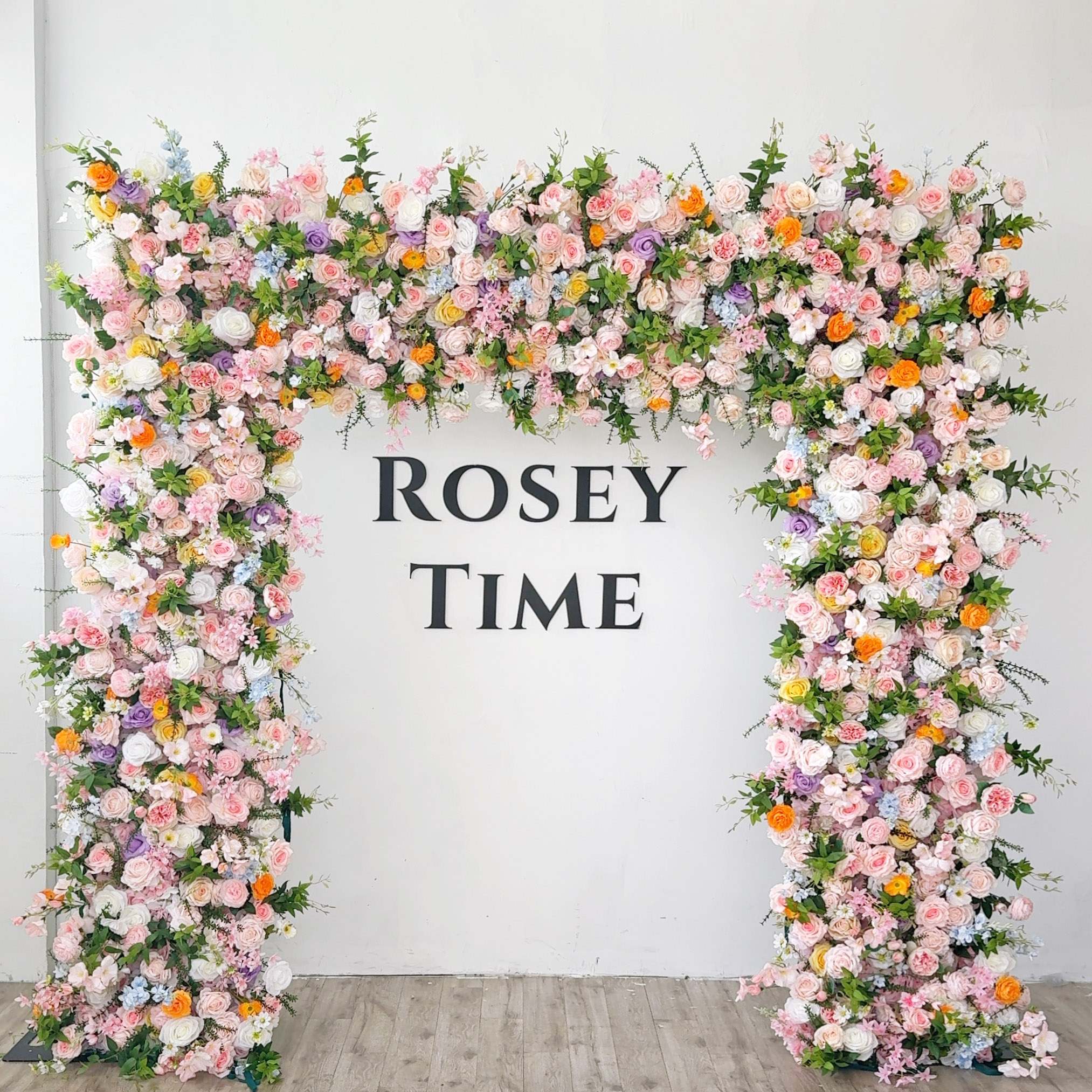Roseytime Colorful Square Flower Arch Fabric Back#RTA383