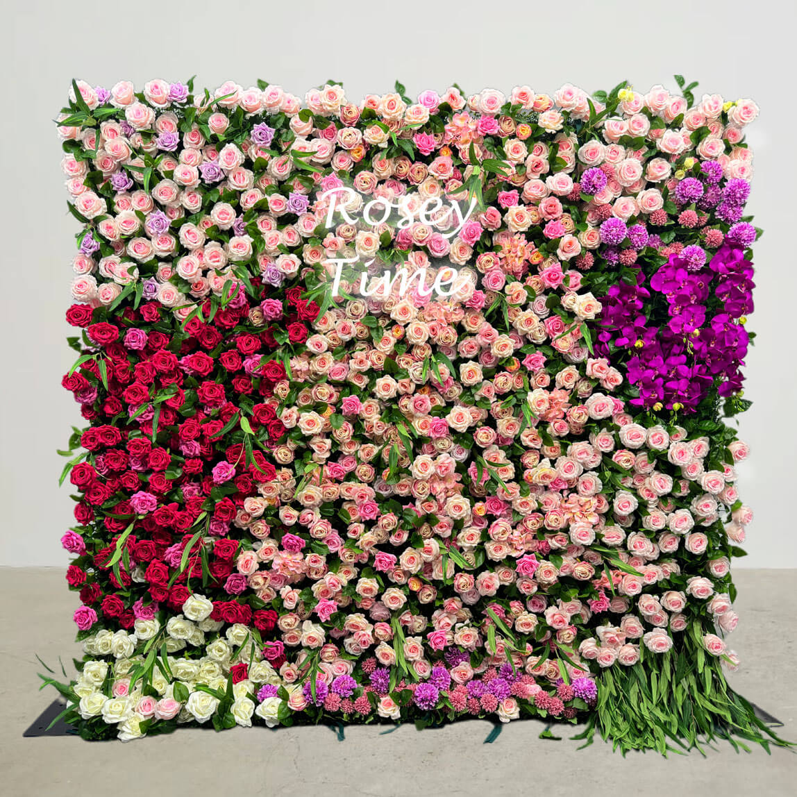 Roseytime 5D Colorful Flower Wall Roll Up Fabric Back #RTW051