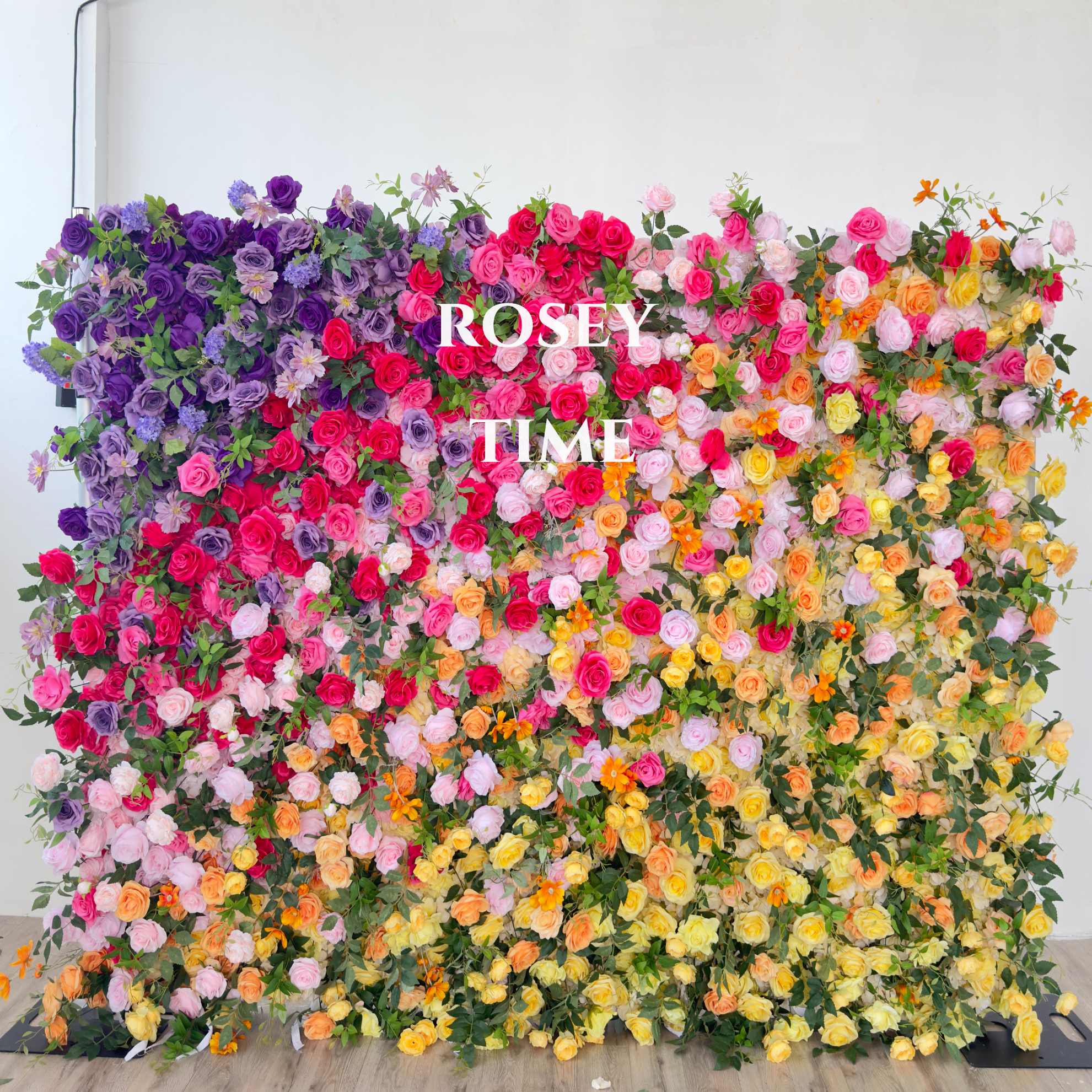 Roseytime 5D Gradient Flower Wall Roll Up Fabric Back(Two ways to use) #RTW346