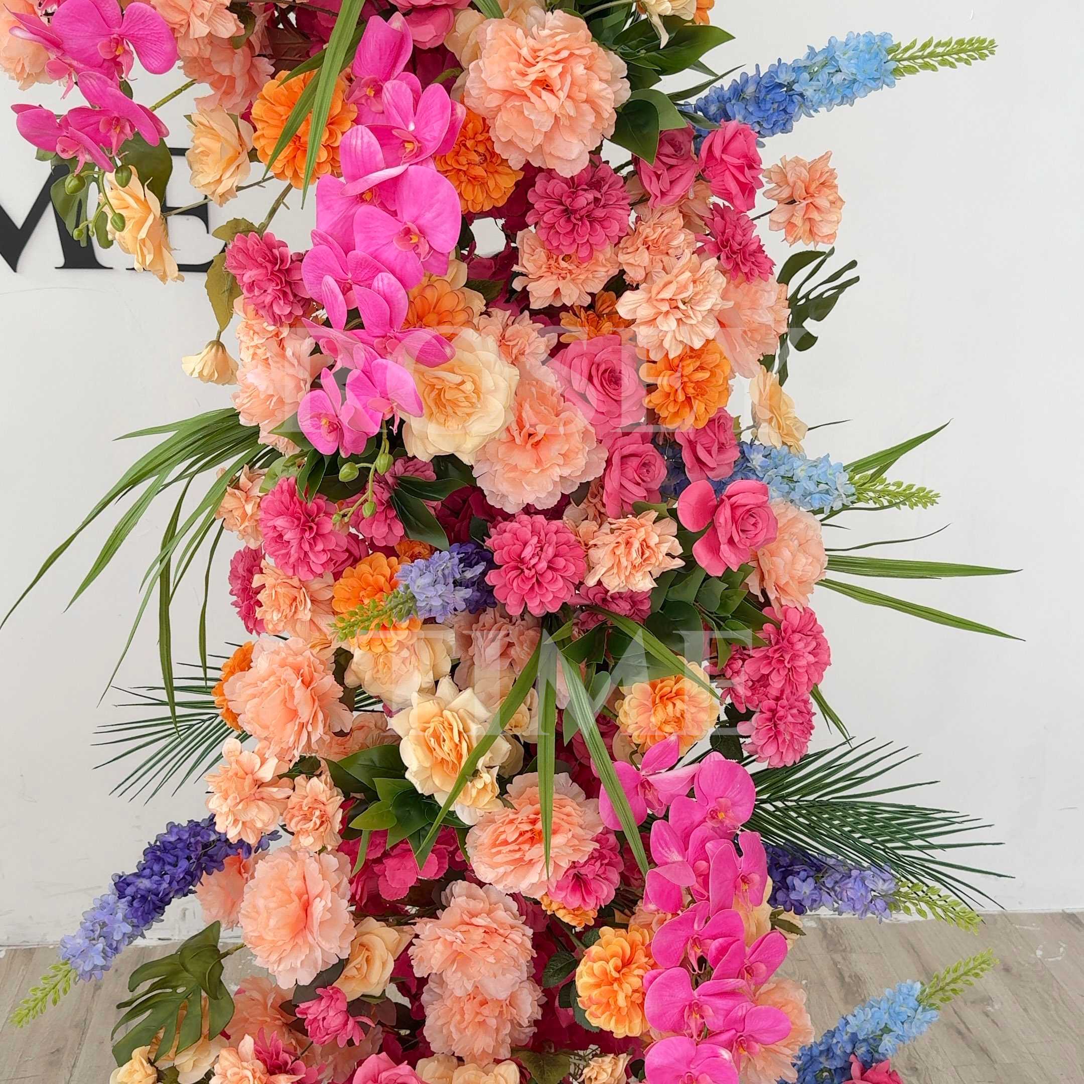 Roseytime Tropical Blossom Flower Pillars Arch with Frame #RTP031