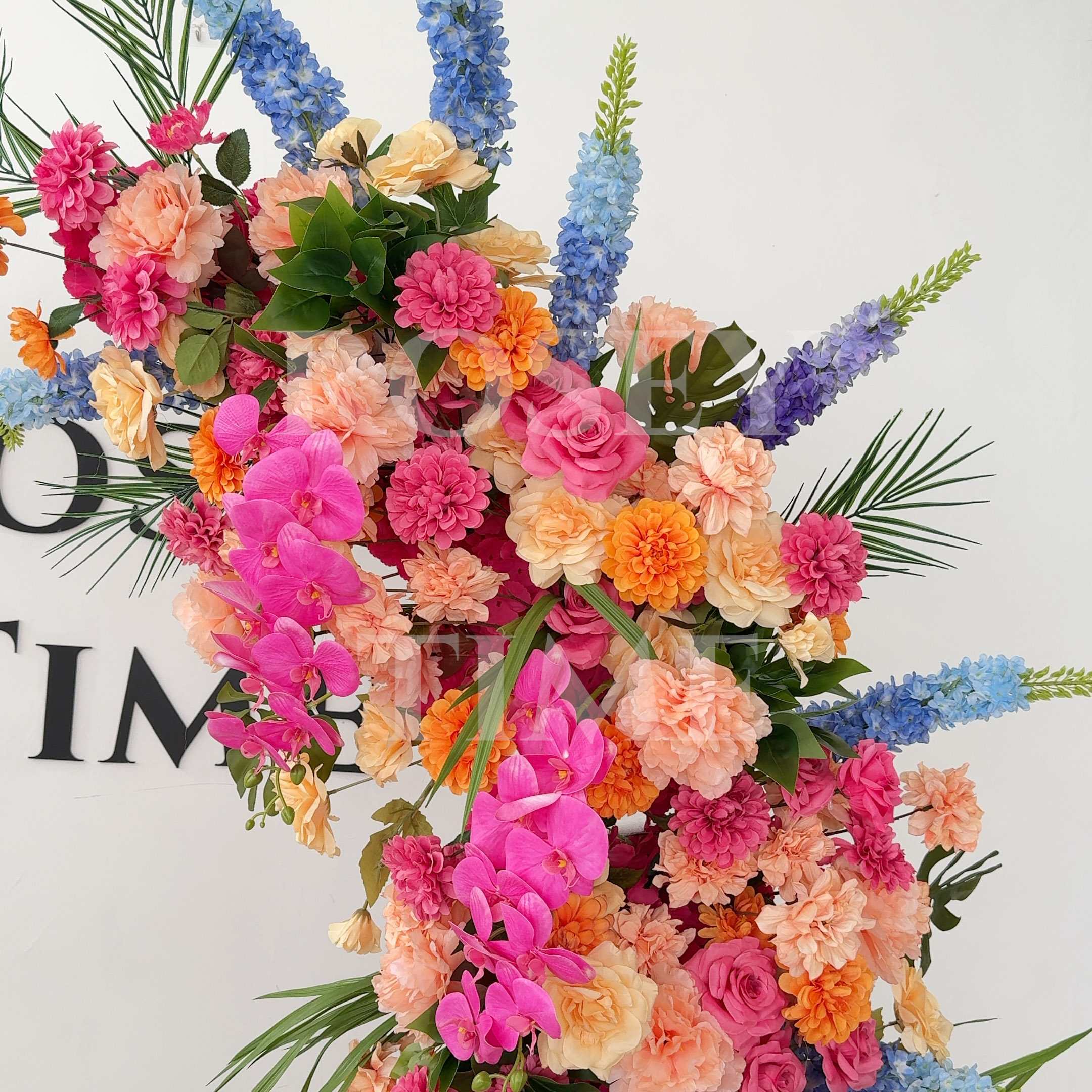 Roseytime Tropical Blossom Flower Pillars Arch with Frame #RTP031