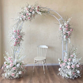 Roseytime Baby‘s Breath Pink Flower Arch Set Flower Arrangement Set #RTA031