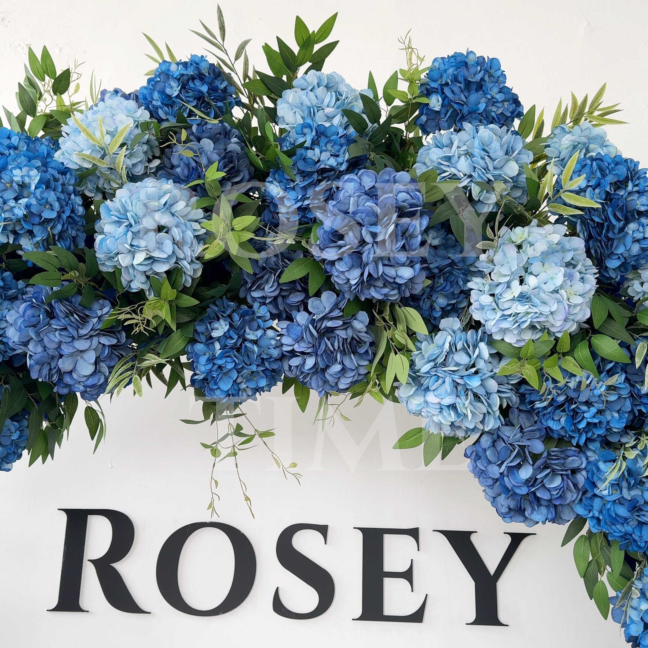 RoseyTime Luxury Dark Blue Hydrangea Flower Arch n-shape Round Arch #RTA370