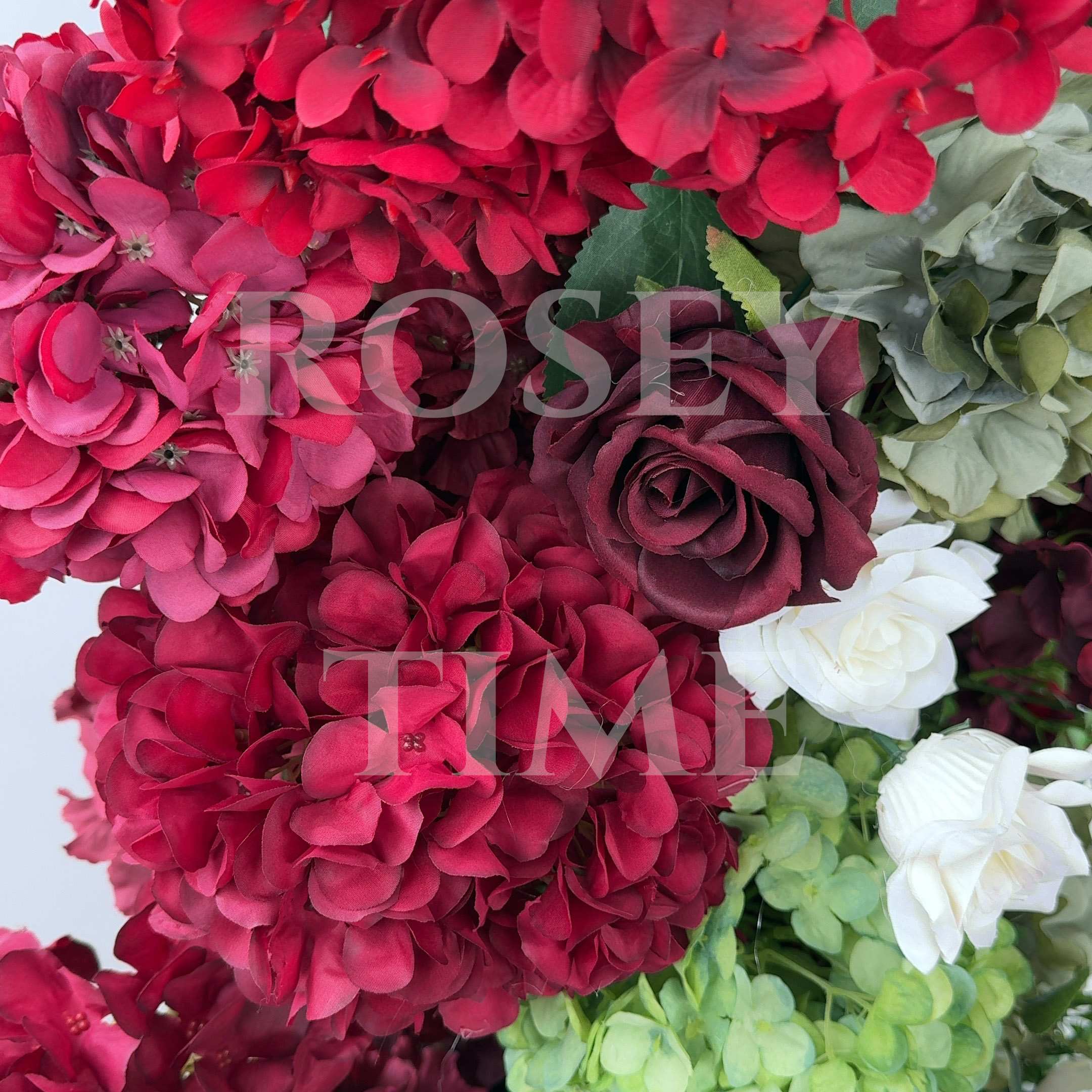 Roseytime 5D Crimson Serenade Flower Wall Roll Up Fabric Back #RTW382