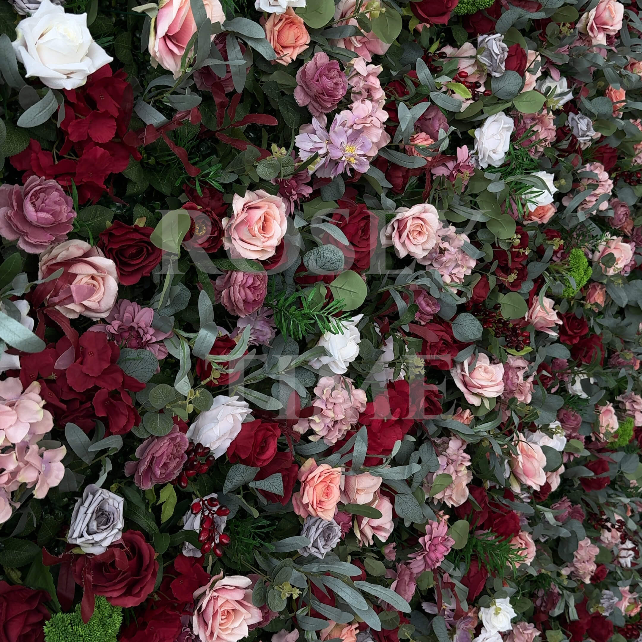 Roseytime 5D Burgundy  Flower Wall Roll Up Fabric Back #RTW325