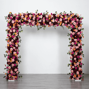 Roseytime Dark Purple Square Flower Arch Fabric Back #RTA039