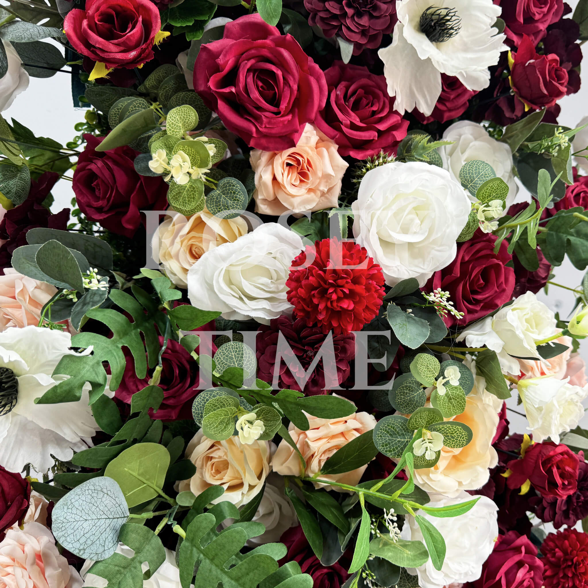 B1-G1-Sale：Square Dark Red Flower Arch Fabric Back#RTA125