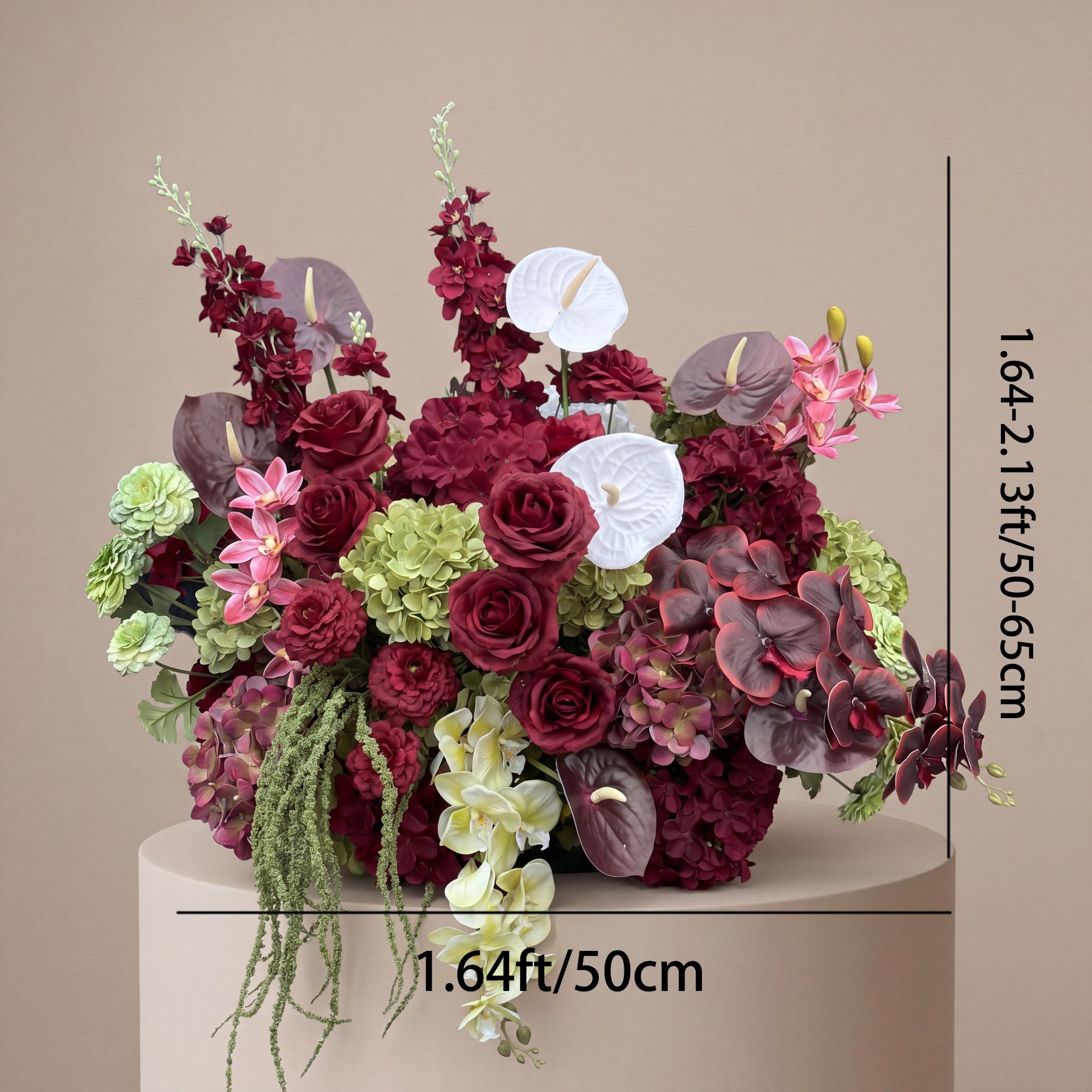 Roseytime Burgundy Mosscurl Flower Set #RTS021