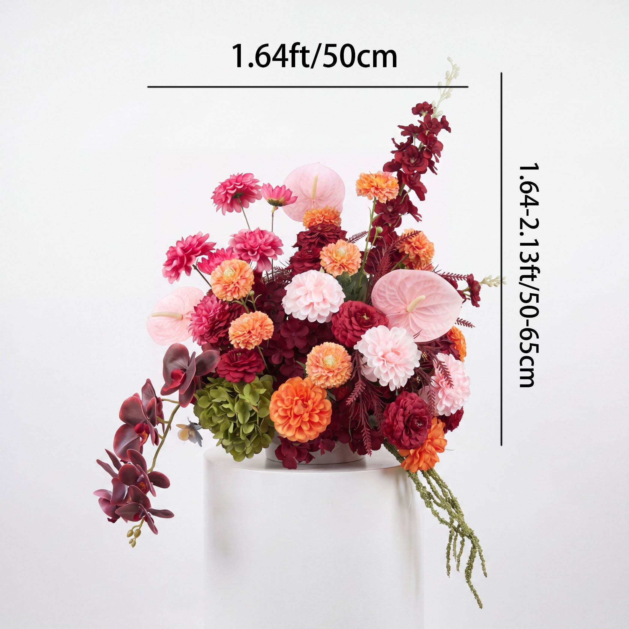 Roseytime Apricot & Burgundy Flower Set #RTS020