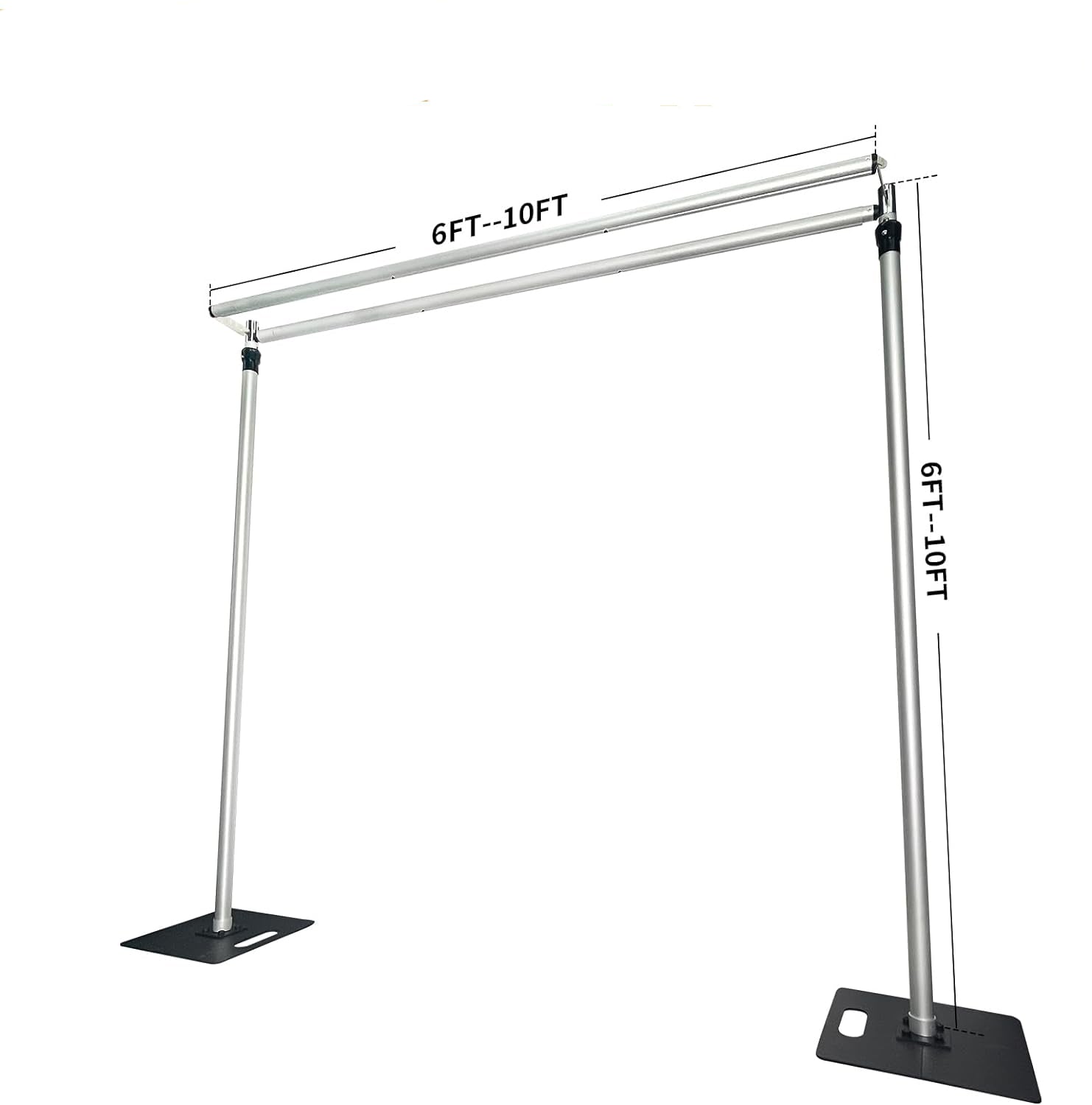 Roseytime Adjustable Double Crossbar Frames Heavy Duty Pipe And Drape Stand for Backdrop