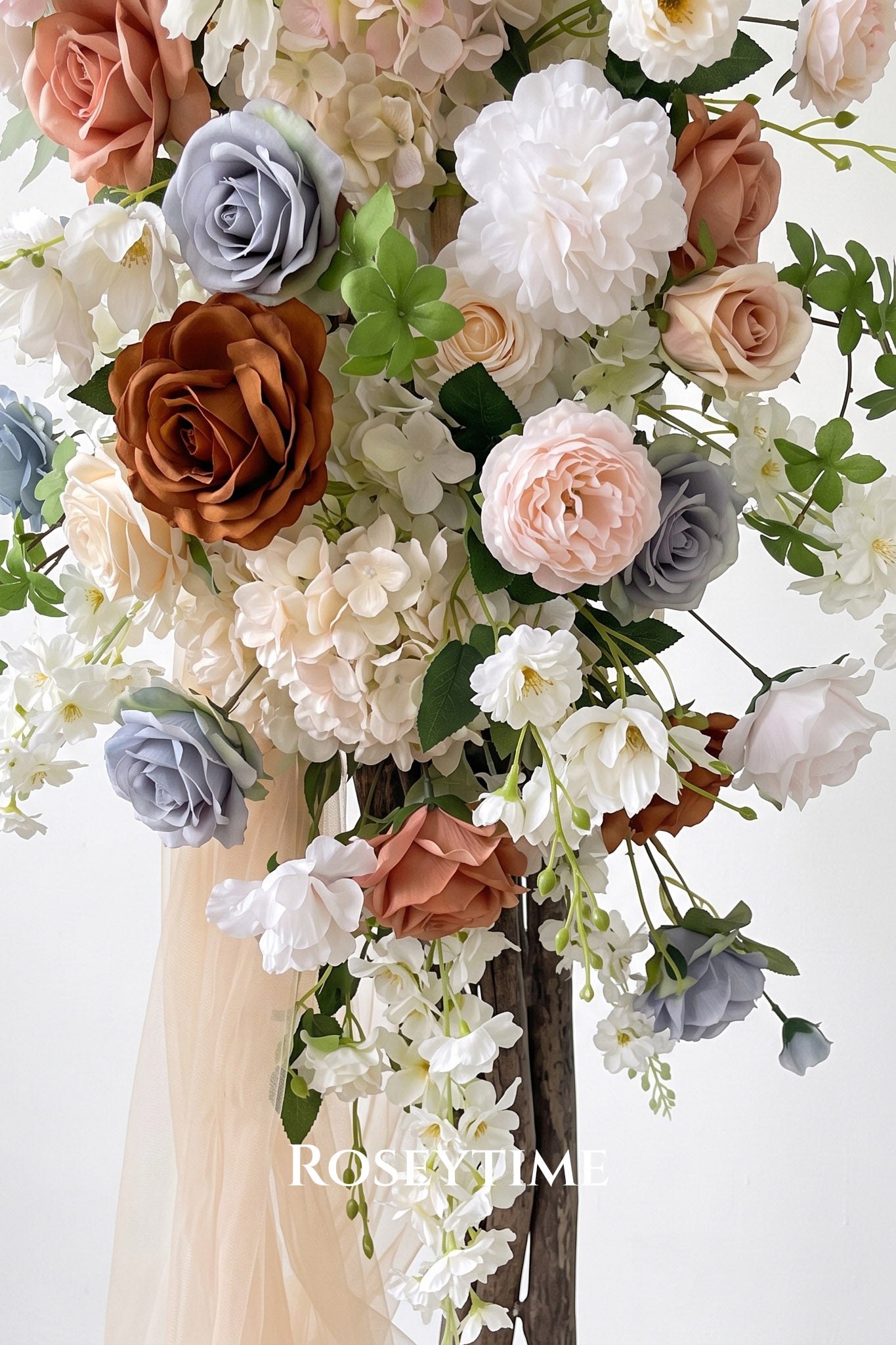 Roseytime Caramel Blue Flower Set Flower Arch Arrangement #RTA507