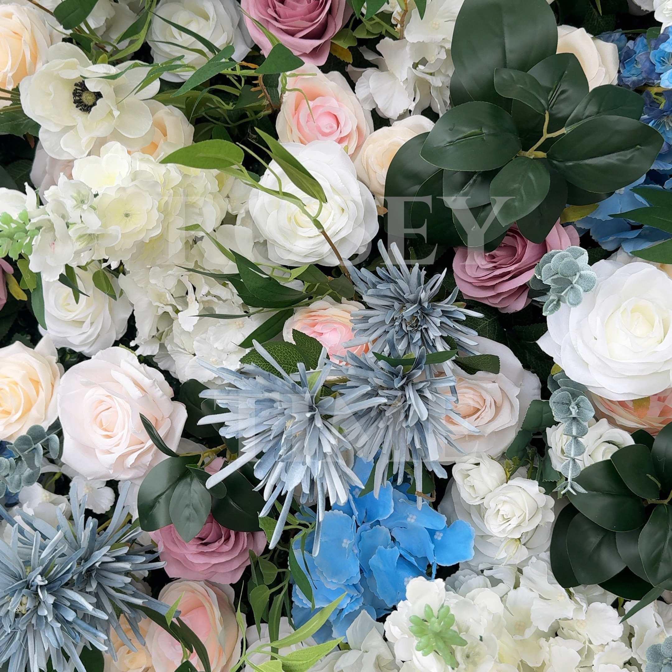 Roseytime 5D Blue&White Flower Wall Roll Up Fabric Back #RTW355