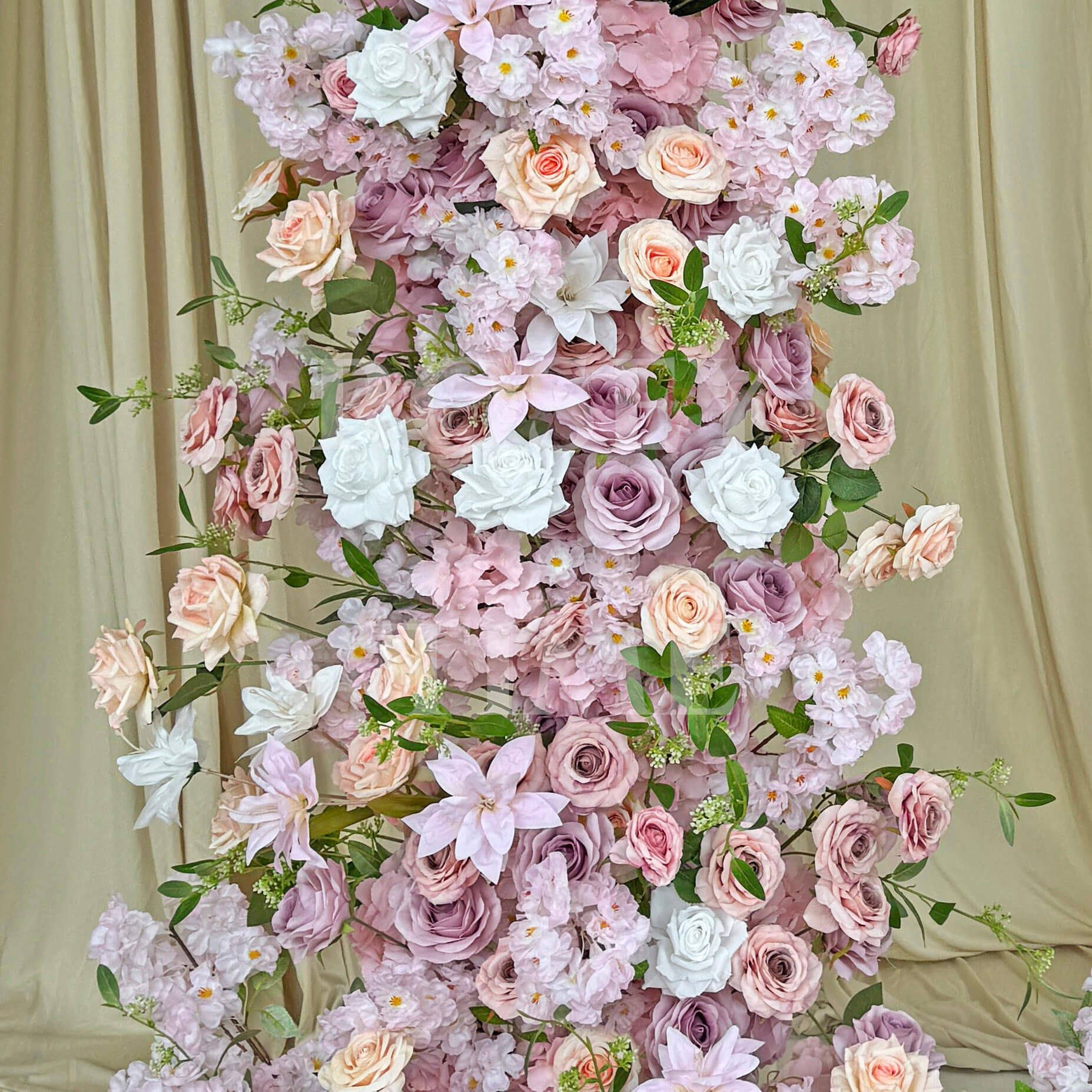 Roseytime Dusty Pink With Lavender Pink Flower Pillars Arch with Frame #RTP071