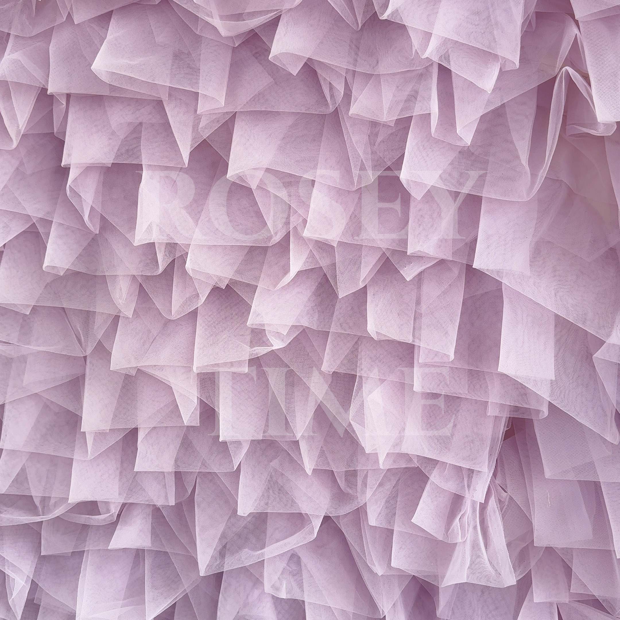 Roseytime Dusty Purple Tulle Wall Roll Up Fabric Back #RTW430