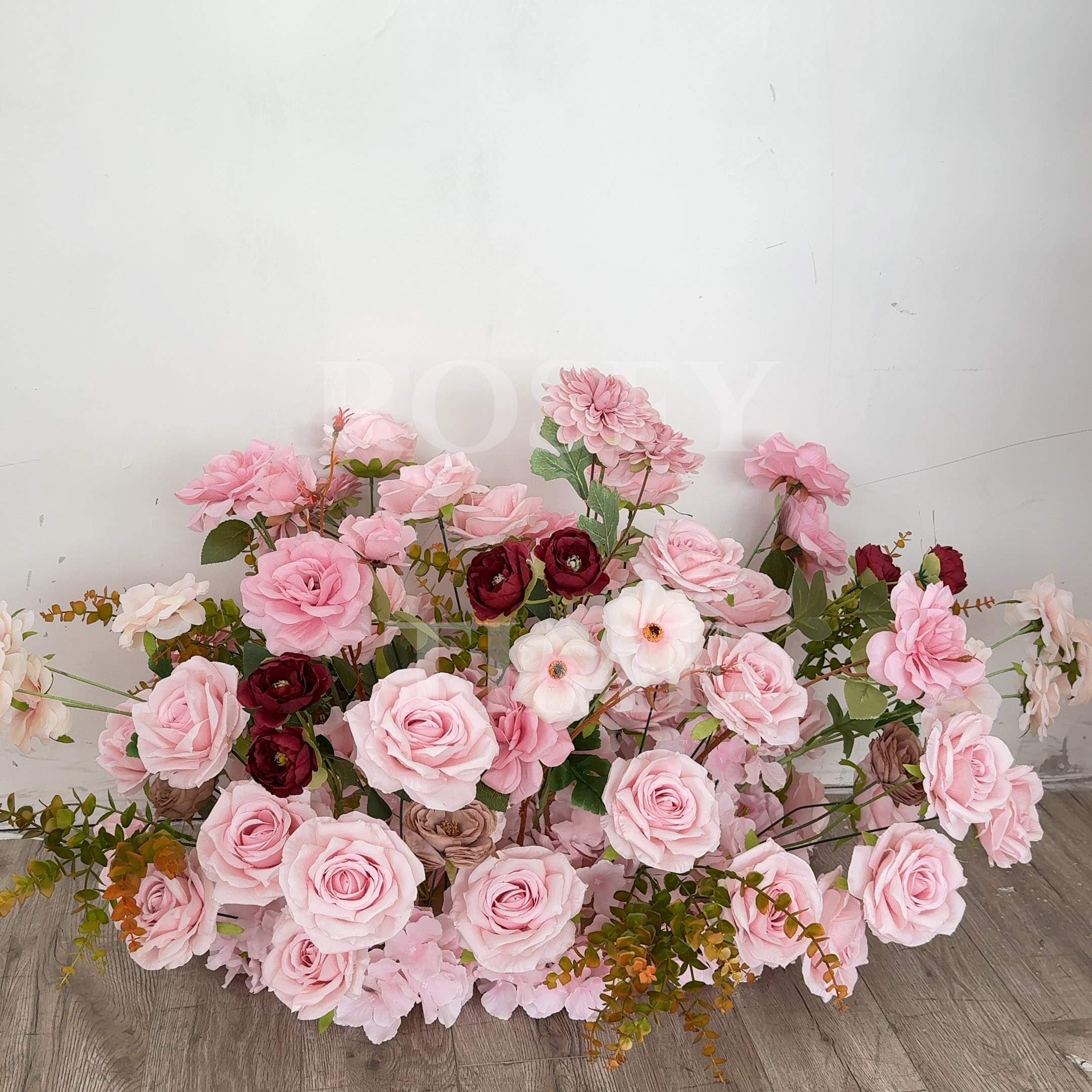 Roseytime Dusty Rose Flower Floor Flower Wedding Aisle Arrangement #RTF009