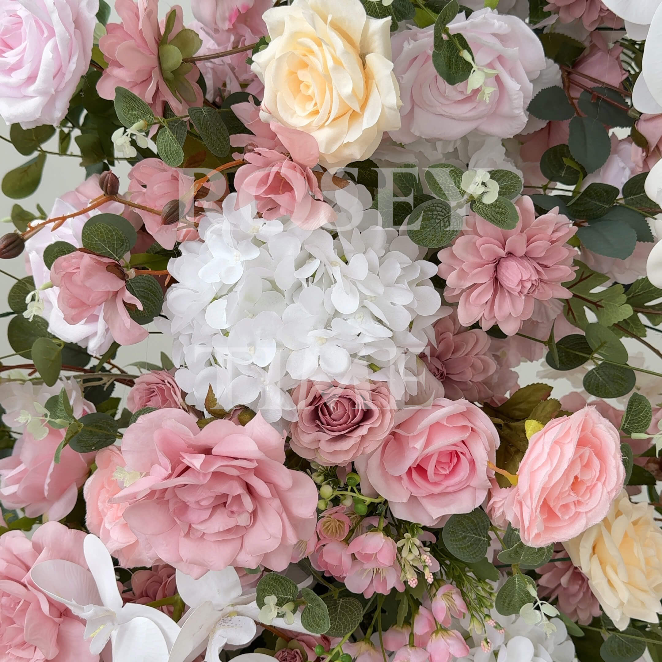 Roseytime Dusty Pink Flower Pillars Arch with Frame #RTP089