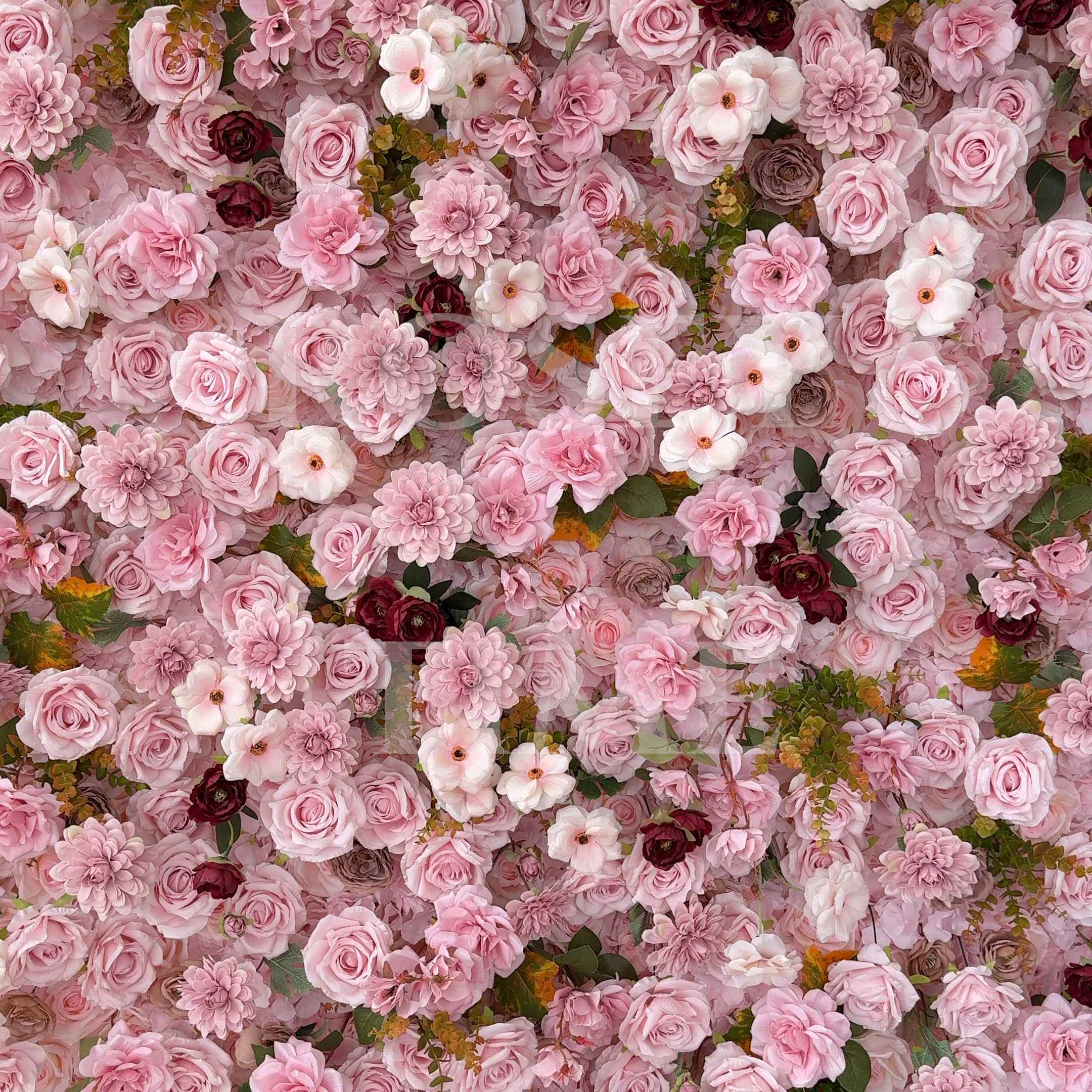 Roseytime 5D Dusty Rose Flower Wall Roll Up Fabric Back #RTW388
