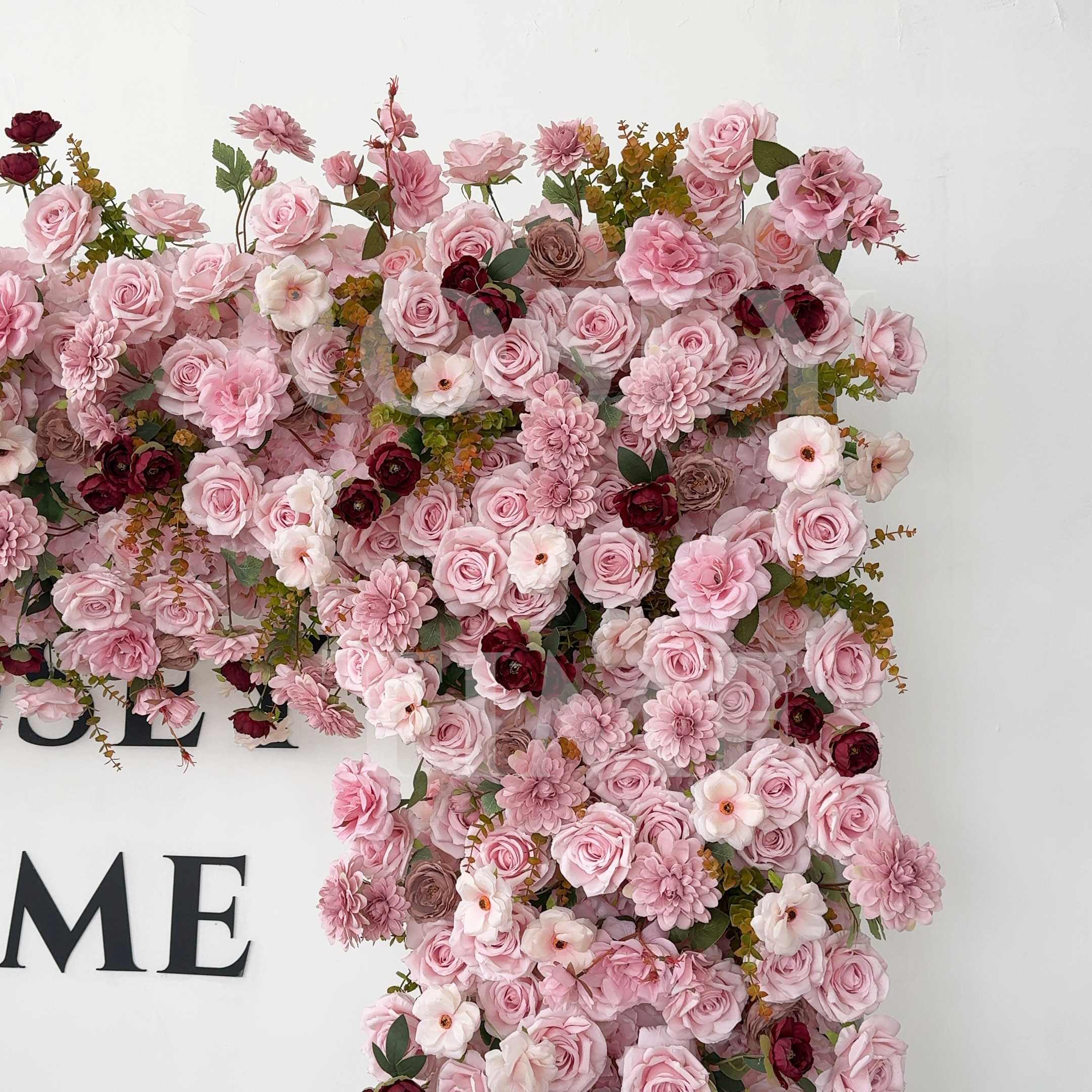 Roseytime Dusty Rose Square Flower Arch Fabric Back#RTA419