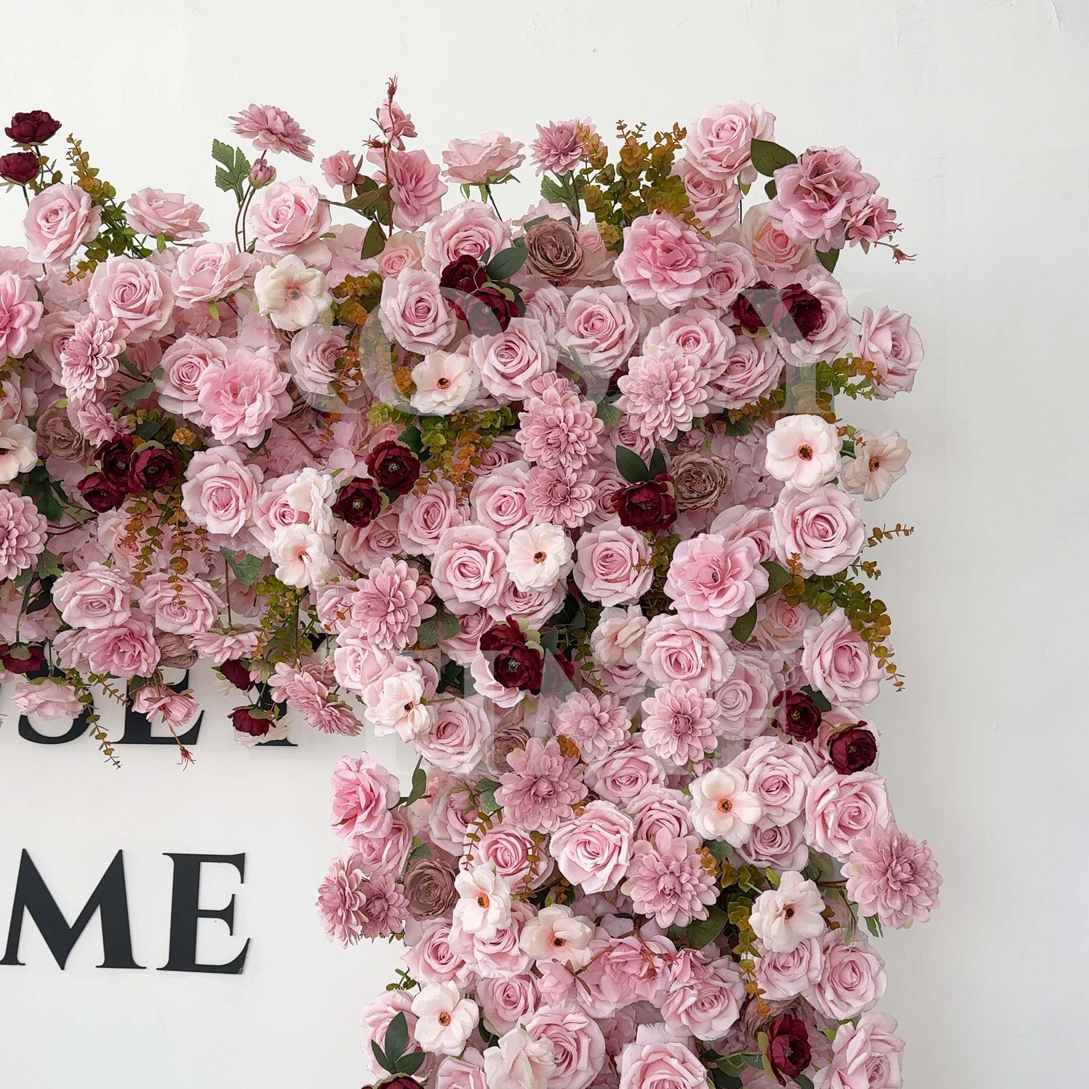 Roseytime Dusty Rose Square Flower Arch Fabric Back#RTA419