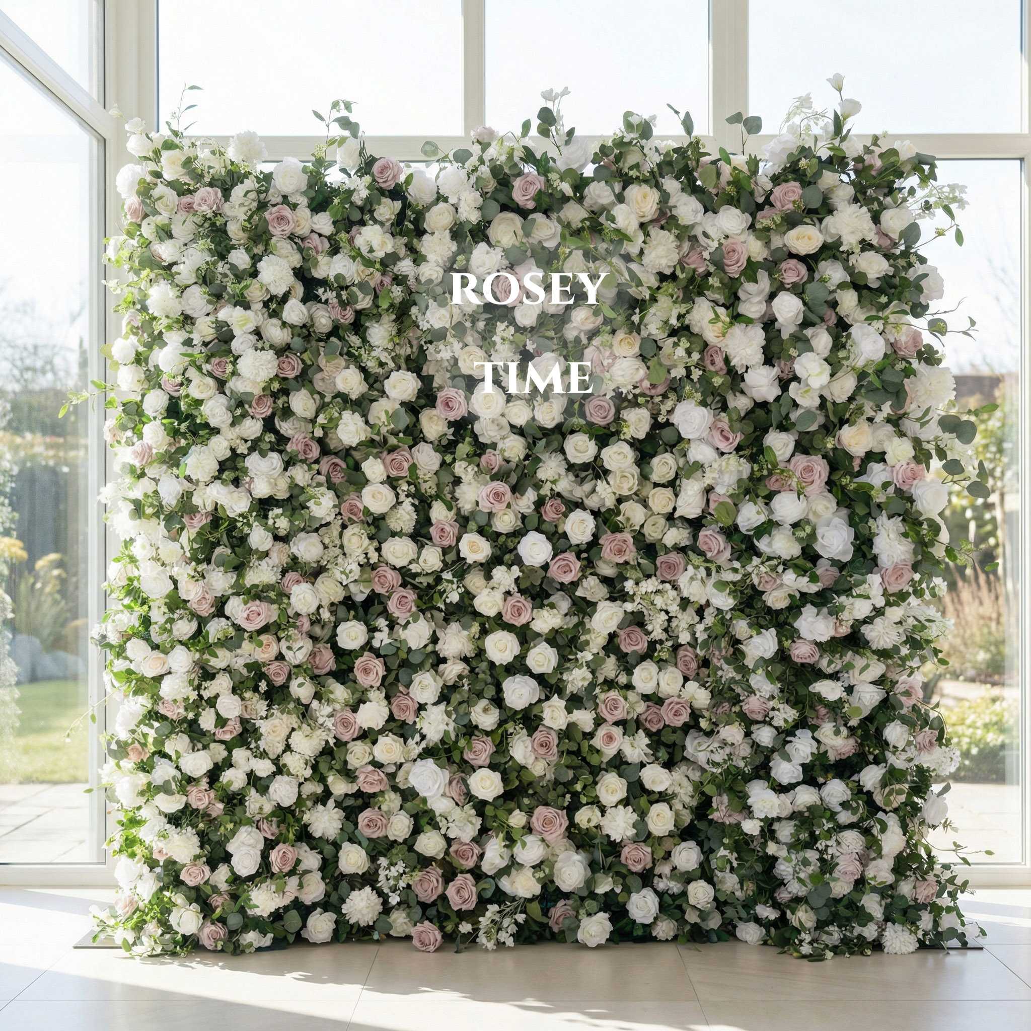 Roseytime 5D Dusty Rose Flower Wall Roll Up Fabric Back #RTW370