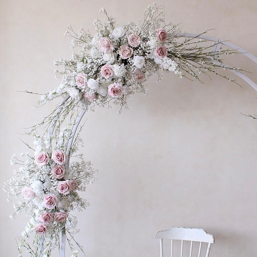 Roseytime Baby‘s Breath Pink Flower Arch Set Flower Arrangement Set #RTA031