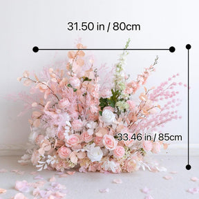 Roseytime Pink Crescent Flowers Arch Fabric Back With Stand #RTA028