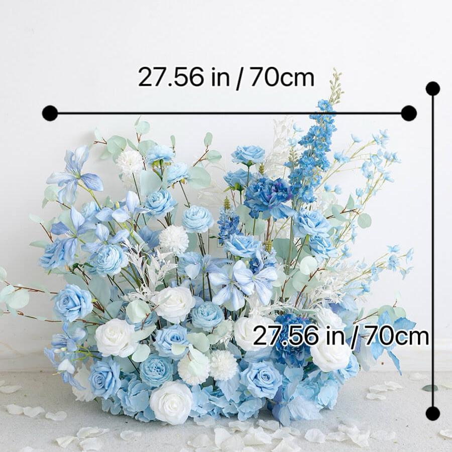 Roseytime Blue Crescent Flowers Arch Fabric Back With Stand #RTA029