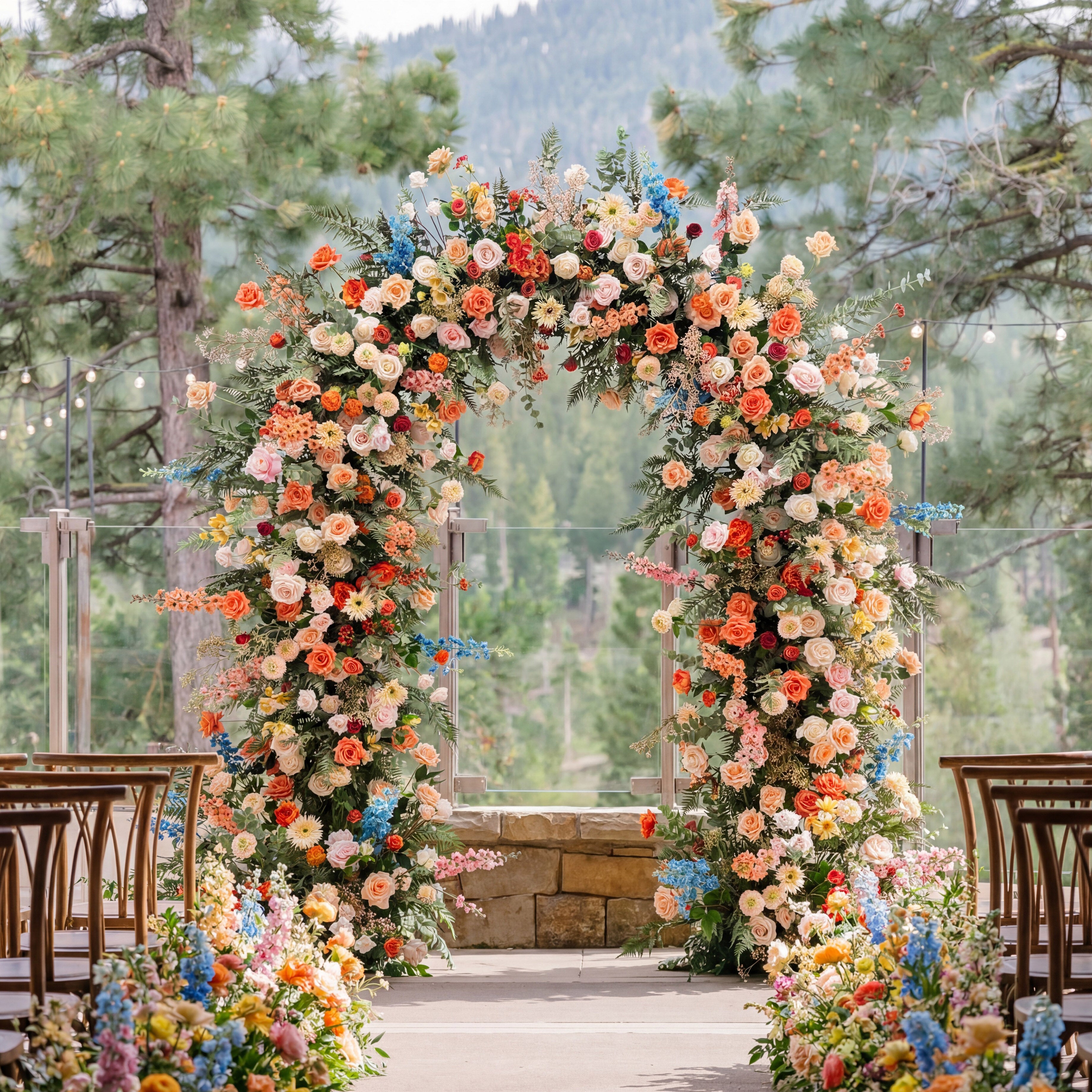 RoseyTime Tangerine Petal Flower Arch n-shape Round Arch #RTA127