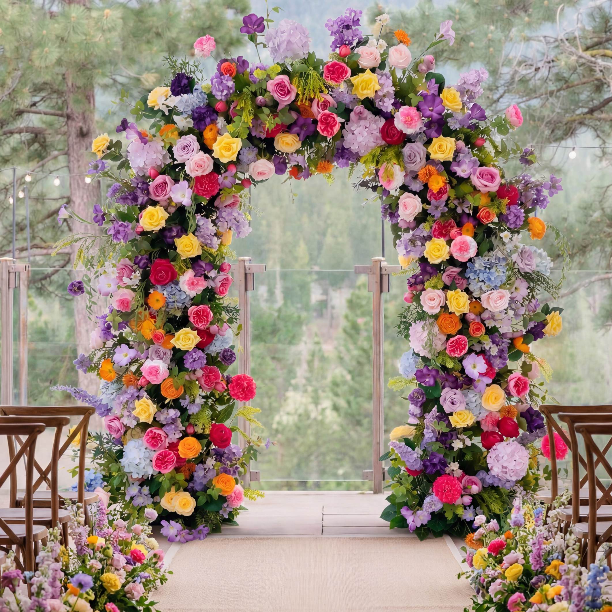 RoseyTime Colorful Flower Arch n-shape Round Arch #RTA143