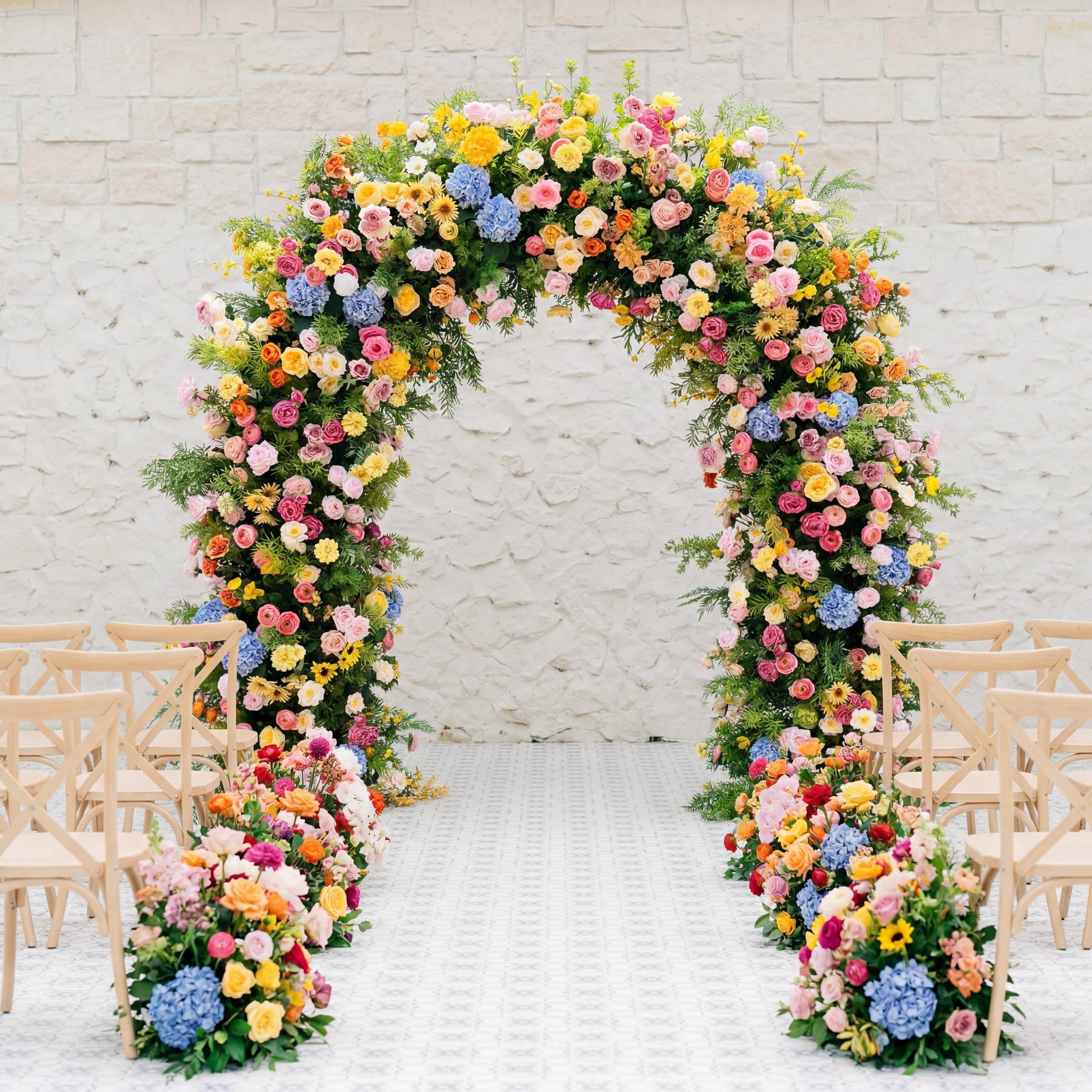 RoseyTime Colorful Flower Arch n-shape Round Arch #RTA152