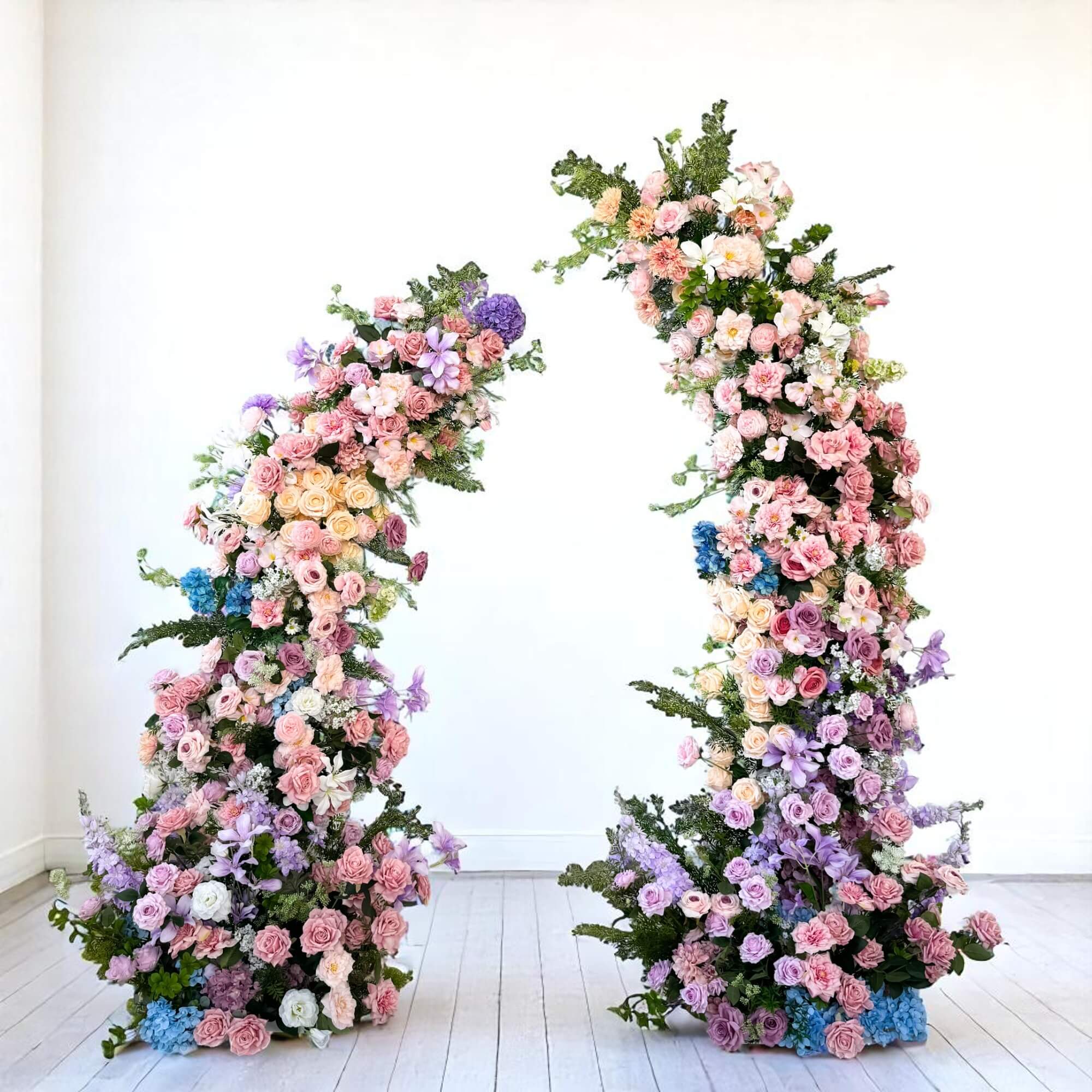 Roseytime Spring Colorful Flower Pillars Arch with Frame #RTP059