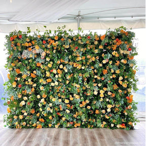 Roseytime 5D Green Artificial Flower Wall Roll Up Fabric Back #RTW280