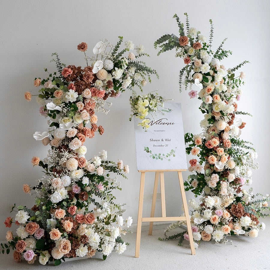 Roseytime Flower Pillars Arch with Frame #RTP015