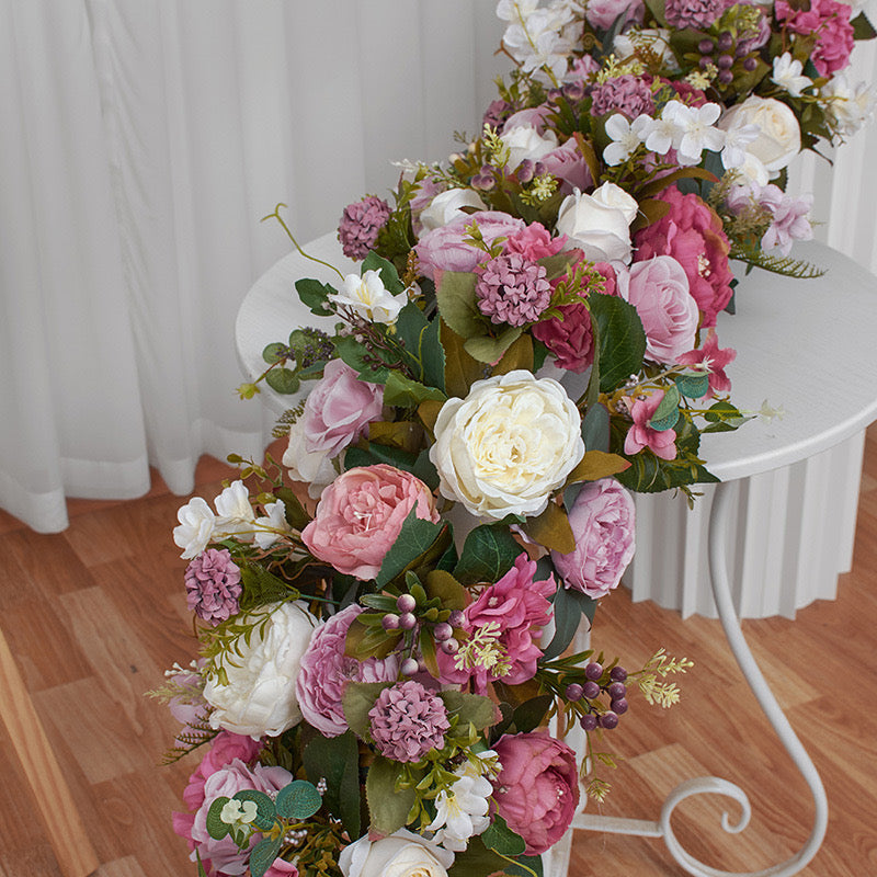 Roseytime Flower Rows Table Flower Runner