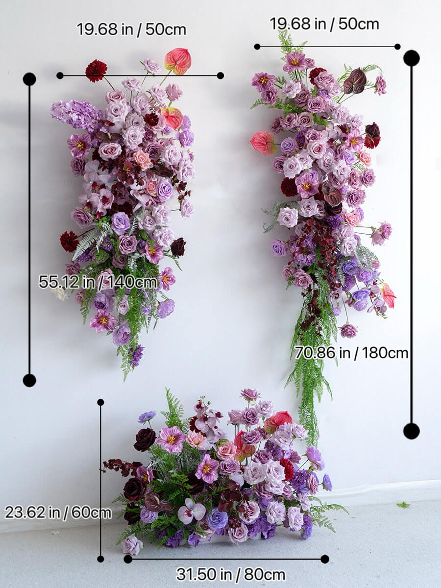 Roseytime Purple Flowers Set Party Flower Arrangement Set #RTA027