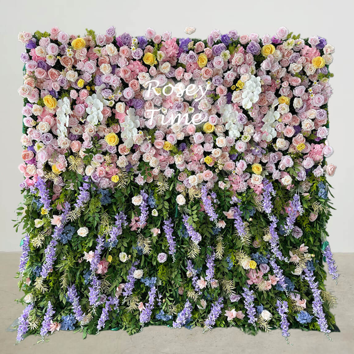 Roseytime 5D Gradient Flower Wall Roll Up Fabric Back #RTW240