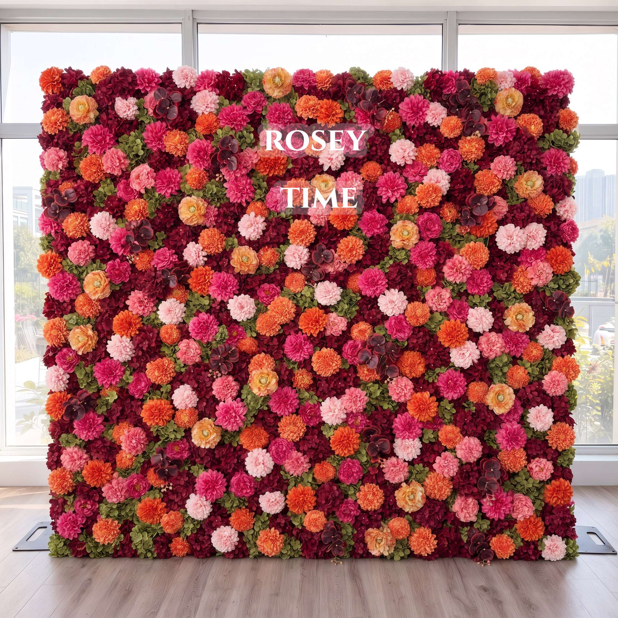 New Sale: 5D Apricot & Burgundy Flower Wall Roll Up Fabric Back #RTW453