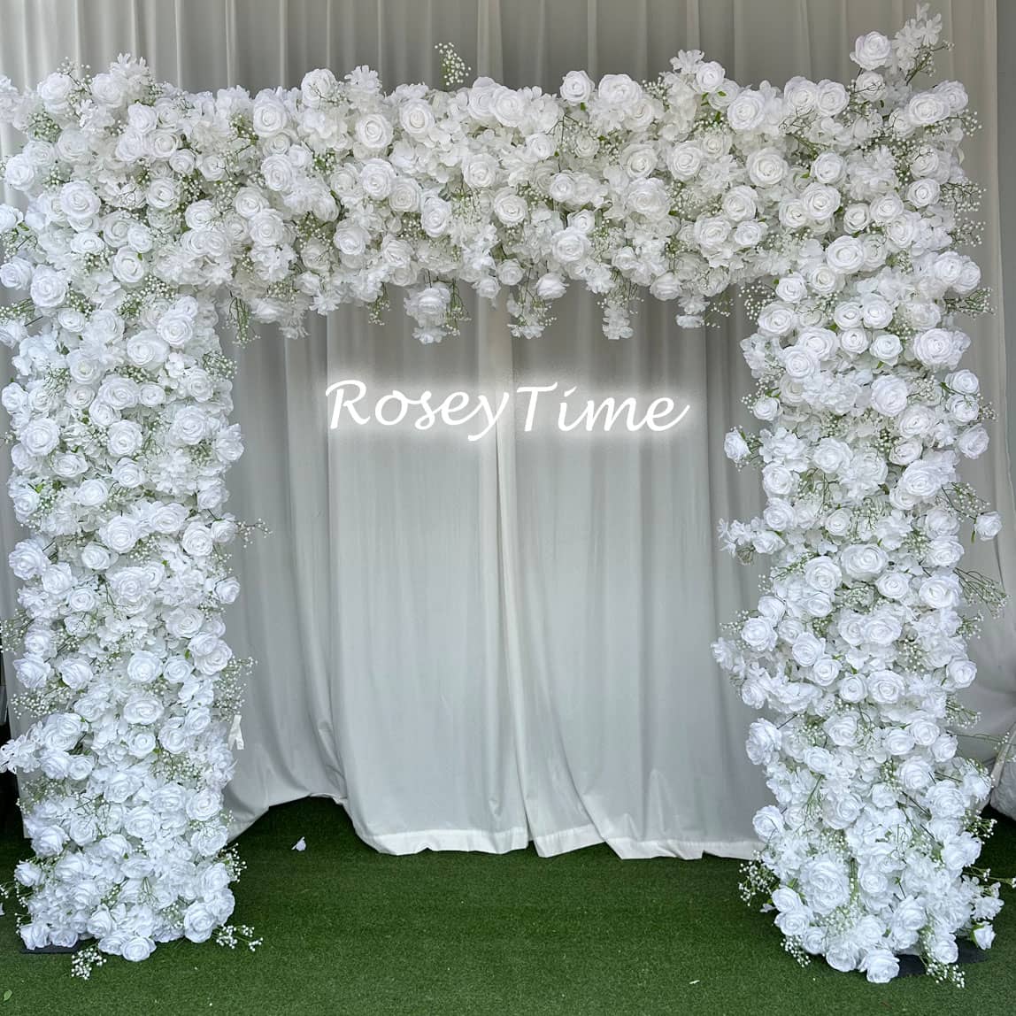 Roseytime Baby's Breath Square Flower Arch Fabric Back #RTA019