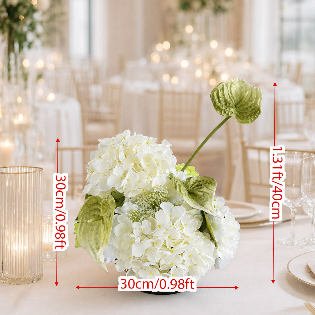 Roseytime White&Green Small Table Flower Arrangement #RTT009