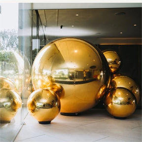 Roseytime Gold Big Shiny Inflatable Ball Reusable Giant Balloon Set