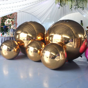 Roseytime Gold Big Shiny Inflatable Ball Reusable Giant Balloon Set