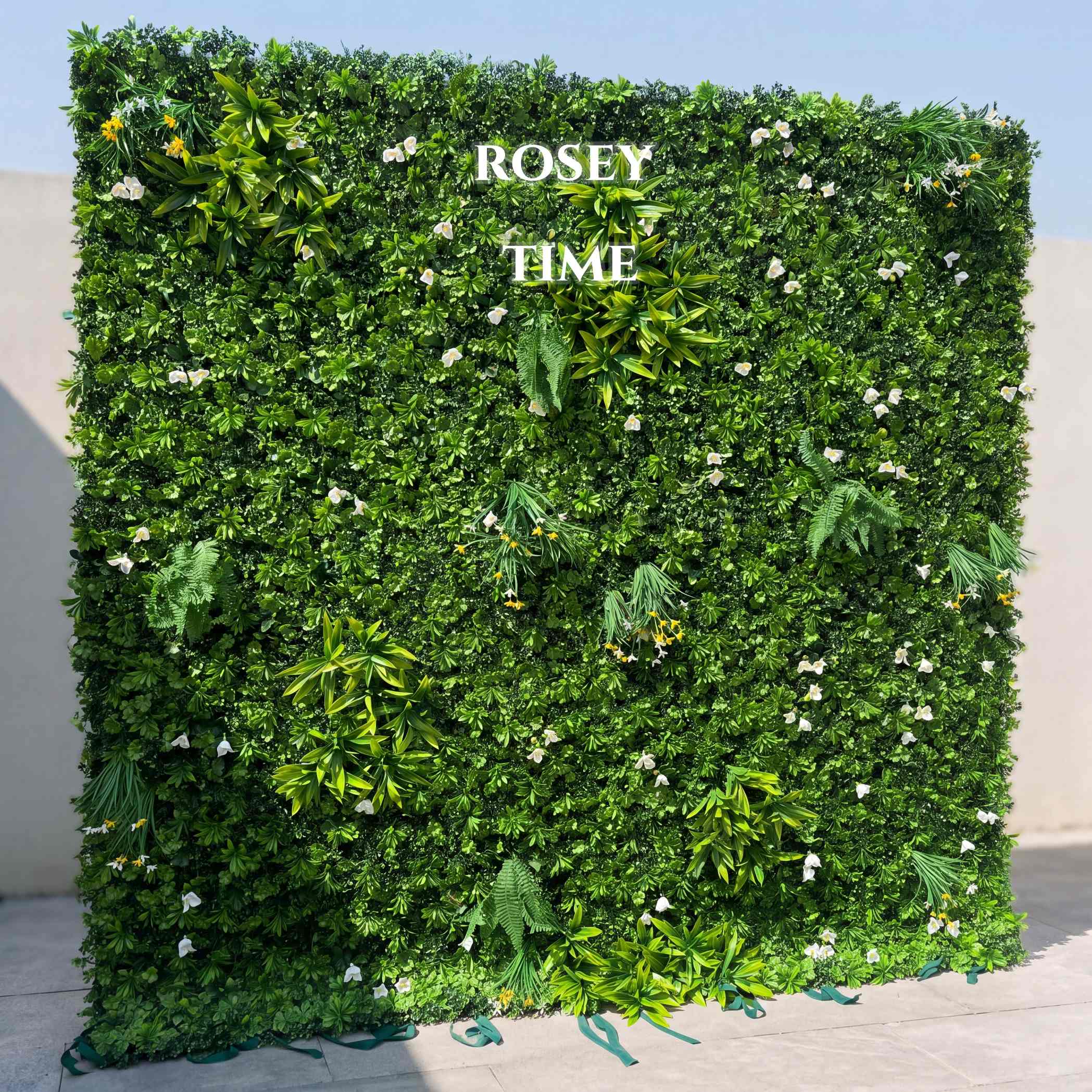 Roseytime Grass Wall Greenery Backdrop Roll Up Fabric Back#RTW008