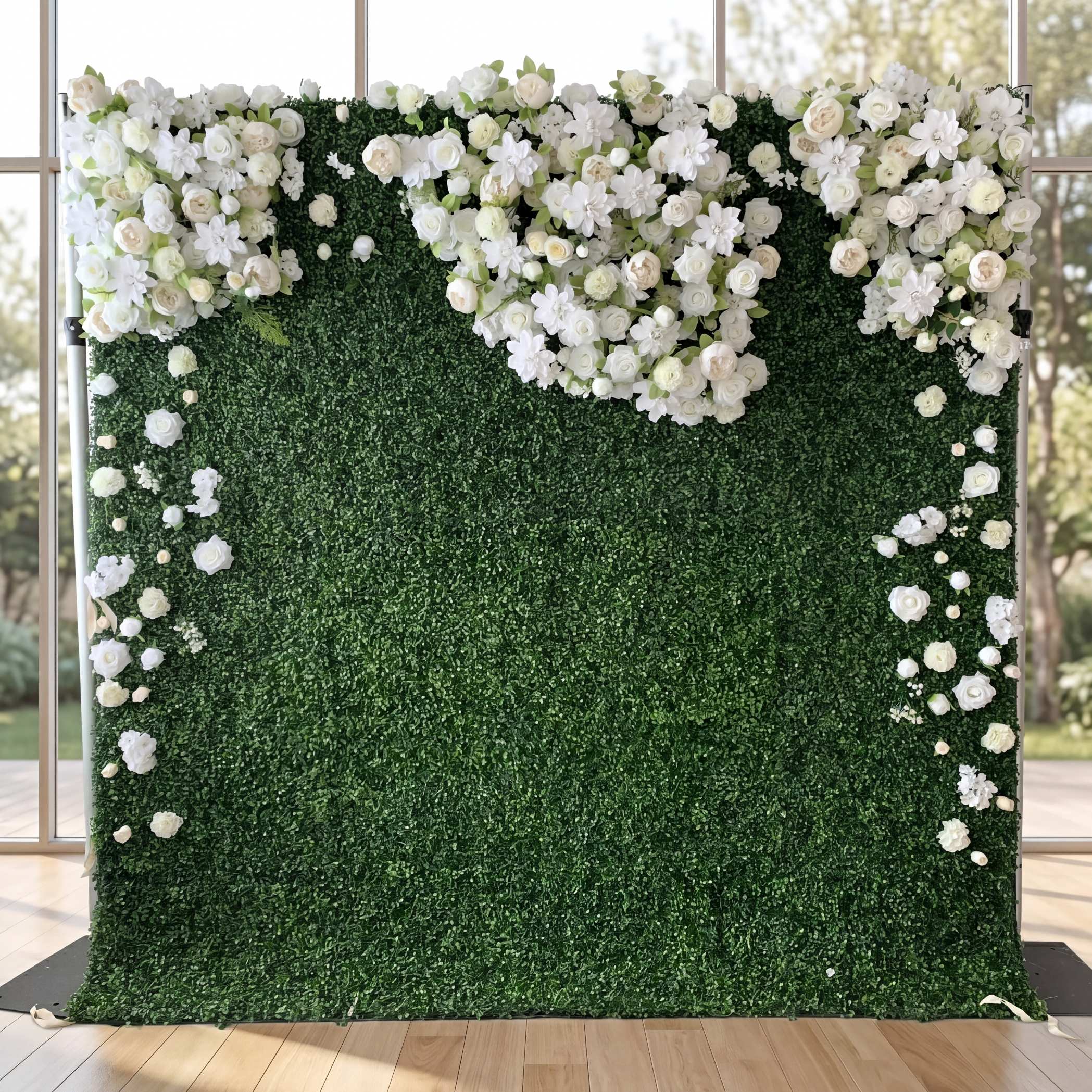 Roseytime Wedding Grass Wall Roll Up Fabric Back Greenery Backdrop #RTW234