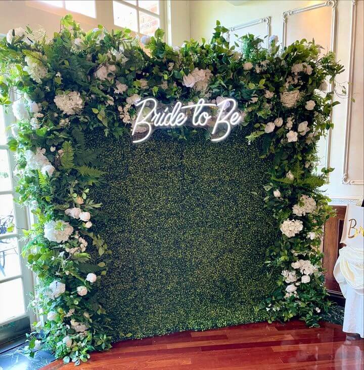 Roseytime Wedding Grass Flower Wall Roll Up Fabric Back Greenery Backdrop #RTW134