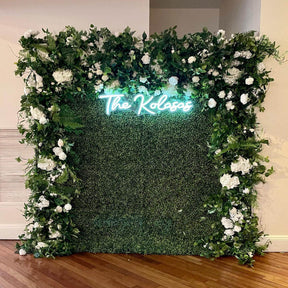 Roseytime Wedding Grass Flower Wall Roll Up Fabric Back Greenery Backdrop #RTW134