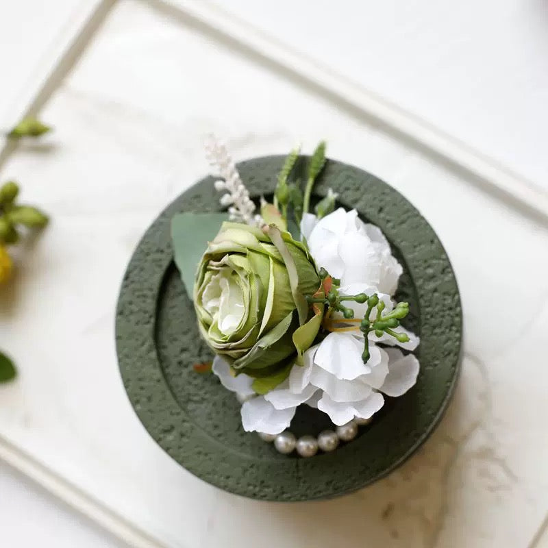 Roseytime Green Wrist Corsage for Wedding RTWC016