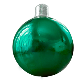 Roseytime Christmas Dark Green Big Shiny Inflatable Ornament Balls Reusable Giant Balloon Set