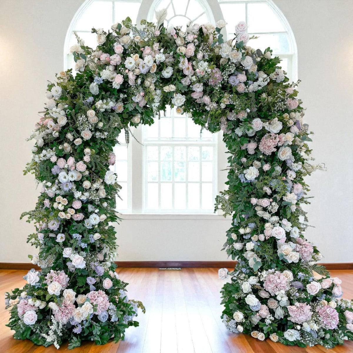 RoseyTime Luxury Spring Pink Greenery Arch n-shape Round Arch #RTA368