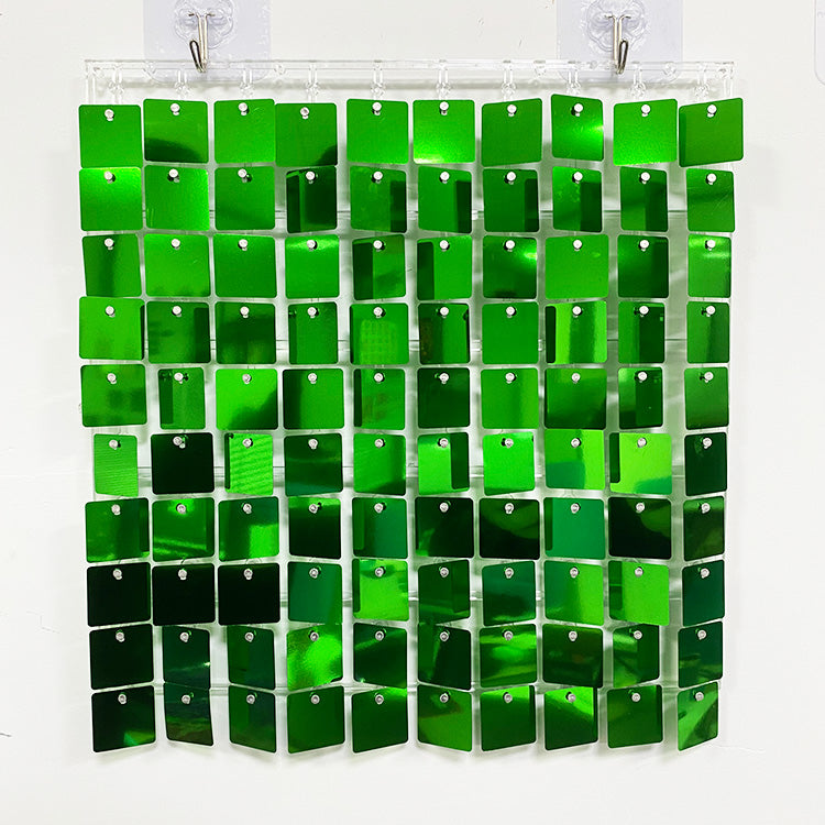 Roseytime Green Sequin Shimmer Wall Backdrop