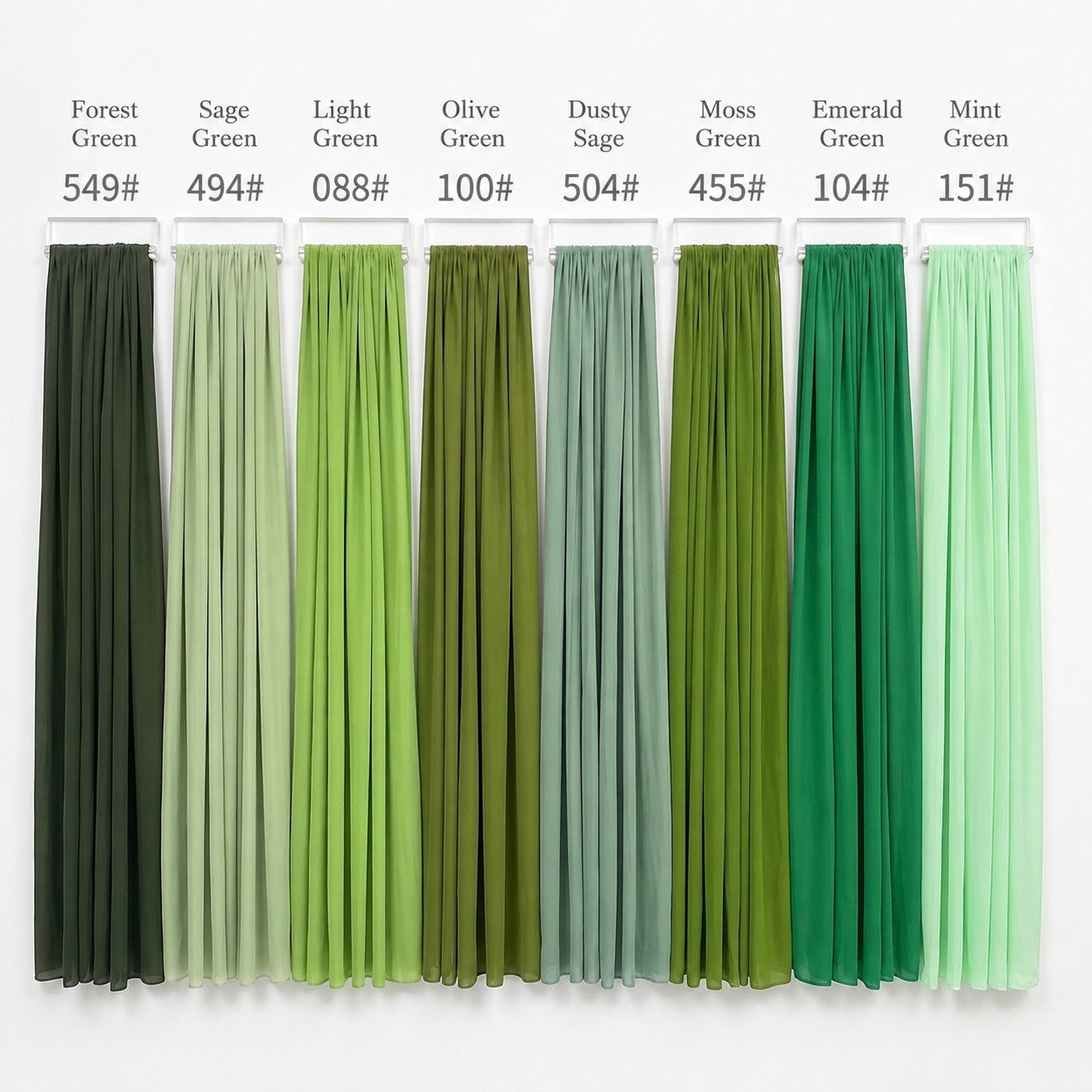 RoseyTime Green Colors Wavy/Wave Wedding Backdrop Drapes Set 16pc